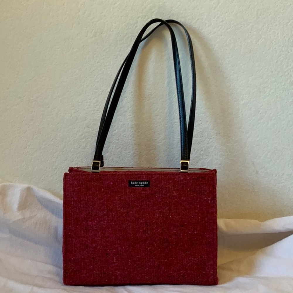 Vintage 90s Kate Spade tweed shoulder bag